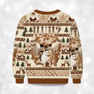 Alternative view of Huh Cat Chonky Ben Meme Christmas Ugly Sweater