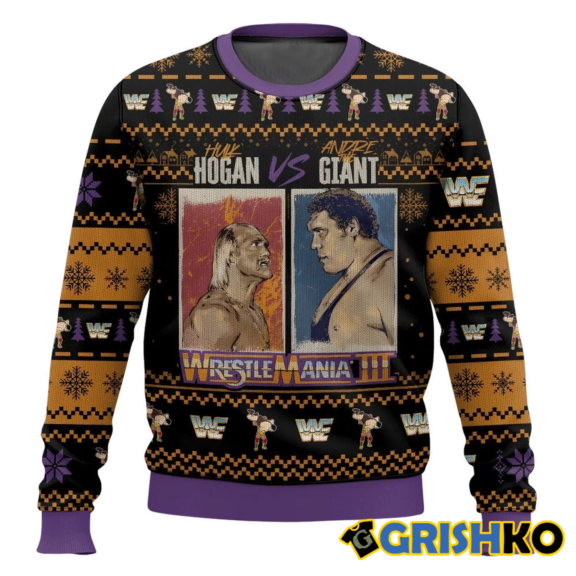 Hulk Hogan vs Andre The Giant Ugly Sweater - Grishko.com