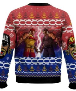 Alternative view of Hulk Hogan vs Hollywood Hogan WWE Ugly Christmas Sweater