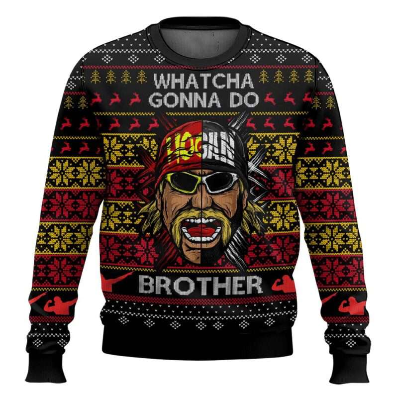 Hulk Hogan Whatcha Gonna Do Brother Christmas Ugly Sweater