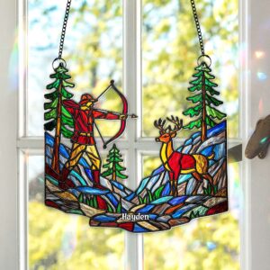 Hunter’s Shot Suncatcher Ornament - Personalized Christmas Gifts For Hunters 02OHLU070825