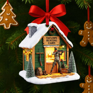 Alternative view of Hunting Cabin Christmas Ornament - Personalized Gift For Hunters 02OHLU140825