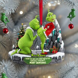 Alternative view of I Adore You - Personalized Christmas Gifts - Green Monster Couple Ornament