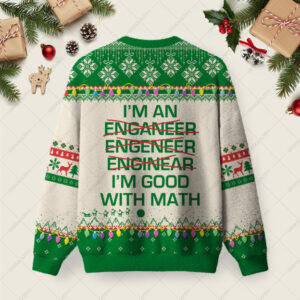Alternative view of I Am Good With Math Ugly Christmas Fuzzy Fleece Sweatshirt