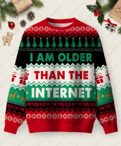 I Am Older Than The Internet Ugly Christmas Fuzzy Fleece Sweatshirt