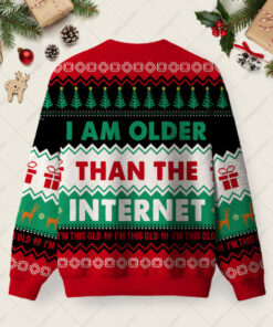 Alternative view of I Am Older Than The Internet Ugly Christmas Fuzzy Fleece Sweatshirt