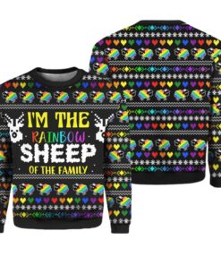Alternative view of I Am The Rainbow Sheep Of Family Ugly Christmas Sweater 