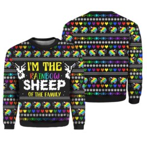 Alternative view of I Am The Rainbow Sheep Of Family Ugly Christmas Sweater - Grishko.com