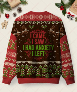 Alternative view of I Came I Saw Ugly Christmas Fuzzy Fleece Sweatshirt