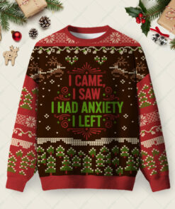 I Came I Saw Ugly Christmas Fuzzy Fleece Sweatshirt