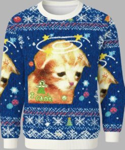 I Can't Sad Cat Christmas Ugly Sweater