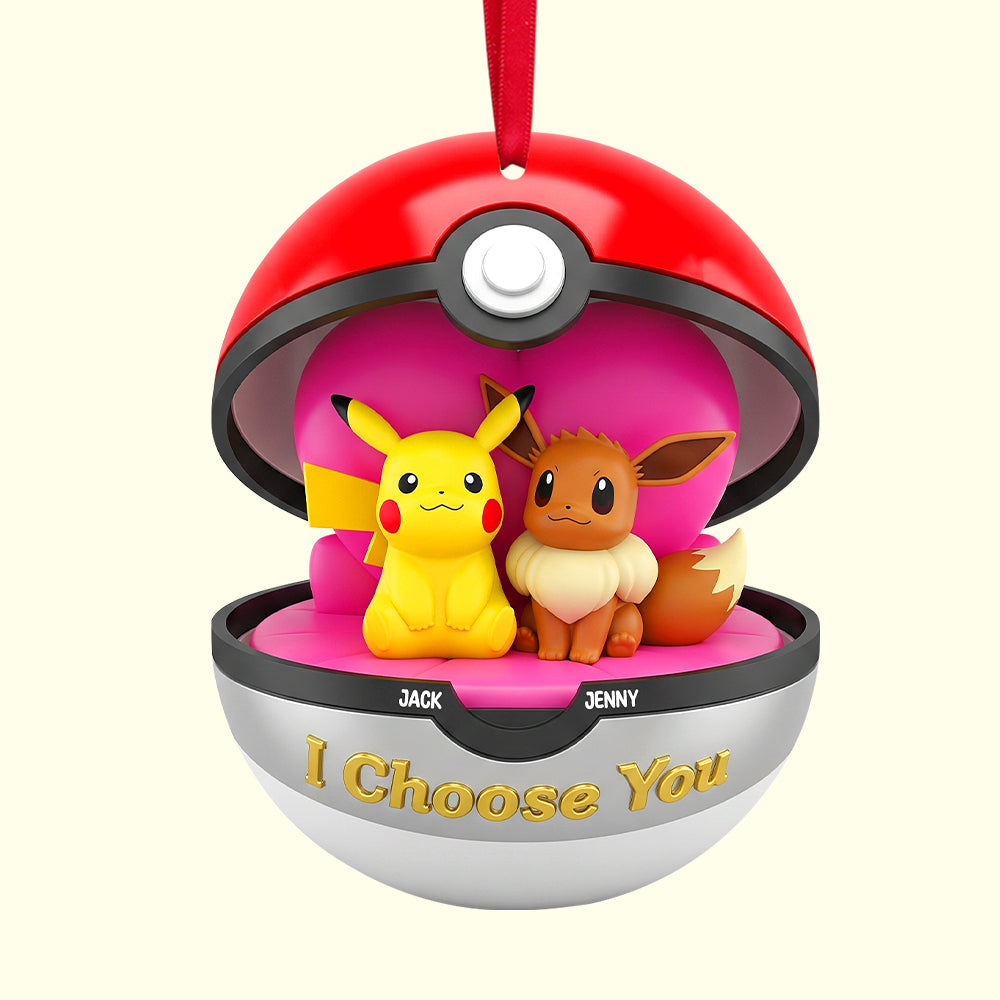 I Choose You Personalized Gifts For Couple Christmas Acrylic Ornament 04natn210825 - Image 4