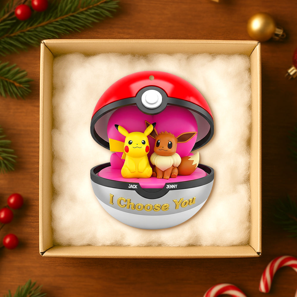 I Choose You Personalized Gifts For Couple Christmas Acrylic Ornament 04natn210825 - Image 3