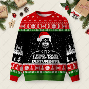 I Find Your Lack Of Cheer Disturbing Black Ugly Christmas Fuzzy Fleece Sweatshirt
