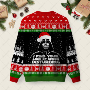 Alternative view of I Find Your Lack Of Cheer Disturbing Black Ugly Christmas Fuzzy Fleece Sweatshirt