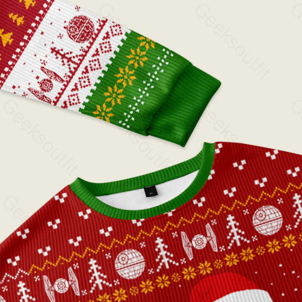 I Find Your Lack Of Cheer Disturbing Red Ugly Christmas Fuzzy Fleece Sweatshirt - Image 3