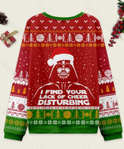 Alternative view of I Find Your Lack Of Cheer Disturbing Red Ugly Christmas Fuzzy Fleece Sweatshirt