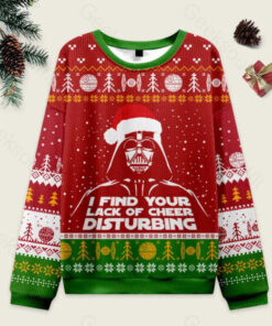 I Find Your Lack Of Cheer Disturbing Red Ugly Christmas Fuzzy Fleece Sweatshirt