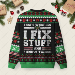Alternative view of I Fix Stuff Christmas Fuzzy Fleece Sweatshirt