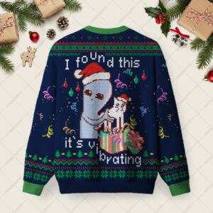 Alternative view of I Found this Dark Blue Ugly Christmas Fuzzy Fleece Sweatshirt