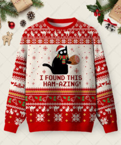 I Found This Ham-Azing Ugly Christmas Fuzzy Fleece Sweatshirt