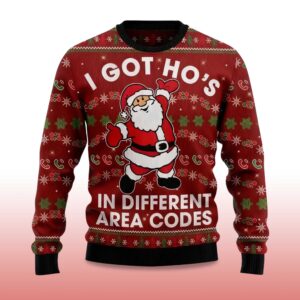 Alternative view of I Got Ho's in Different Area Codes Ugly Christmas Sweater