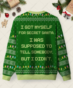 Alternative view of I Got Myself For Secret Santa Ugly Christmas Fuzzy Fleece Sweatshirt