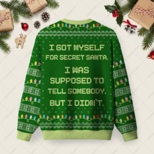 Alternative view of I Got Myself For Secret Santa Ugly Christmas Fuzzy Fleece Sweatshirt