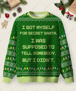 I Got Myself For Secret Santa Ugly Christmas Fuzzy Fleece Sweatshirt