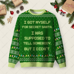 I Got Myself For Secret Santa Ugly Christmas Fuzzy Fleece Sweatshirt
