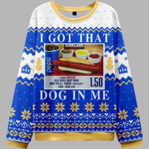 Alternative view of I Got That Hot Dog In Me Ugly Christmas Sweater - gullprint.com
