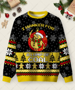 I Hanker For A Lump Of Coal Ugly Christmas Fuzzy Fleece Sweatshirt