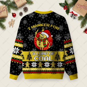Alternative view of I Hanker For A Lump Of Coal Ugly Christmas Fuzzy Fleece Sweatshirt