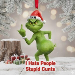 Alternative view of I Hate People Ornament Personalized Funny Gifts For Christmas 03natn061125