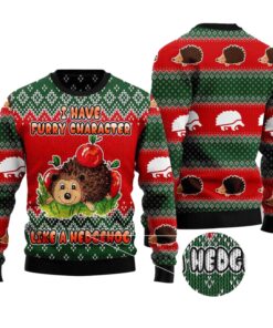 Alternative view of I Have A Furry Character Like A Hedgehog Ugly Christmas Sweater 