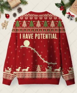 Alternative view of I Have Potential Ugly Christmas Fuzzy Fleece Sweatshirt