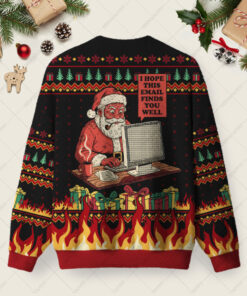 Alternative view of I Hope This Email Finds You Well Ugly Christmas Fuzzy Fleece Sweatshirt