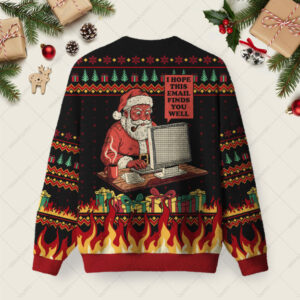 Alternative view of I Hope This Email Finds You Well Ugly Christmas Fuzzy Fleece Sweatshirt
