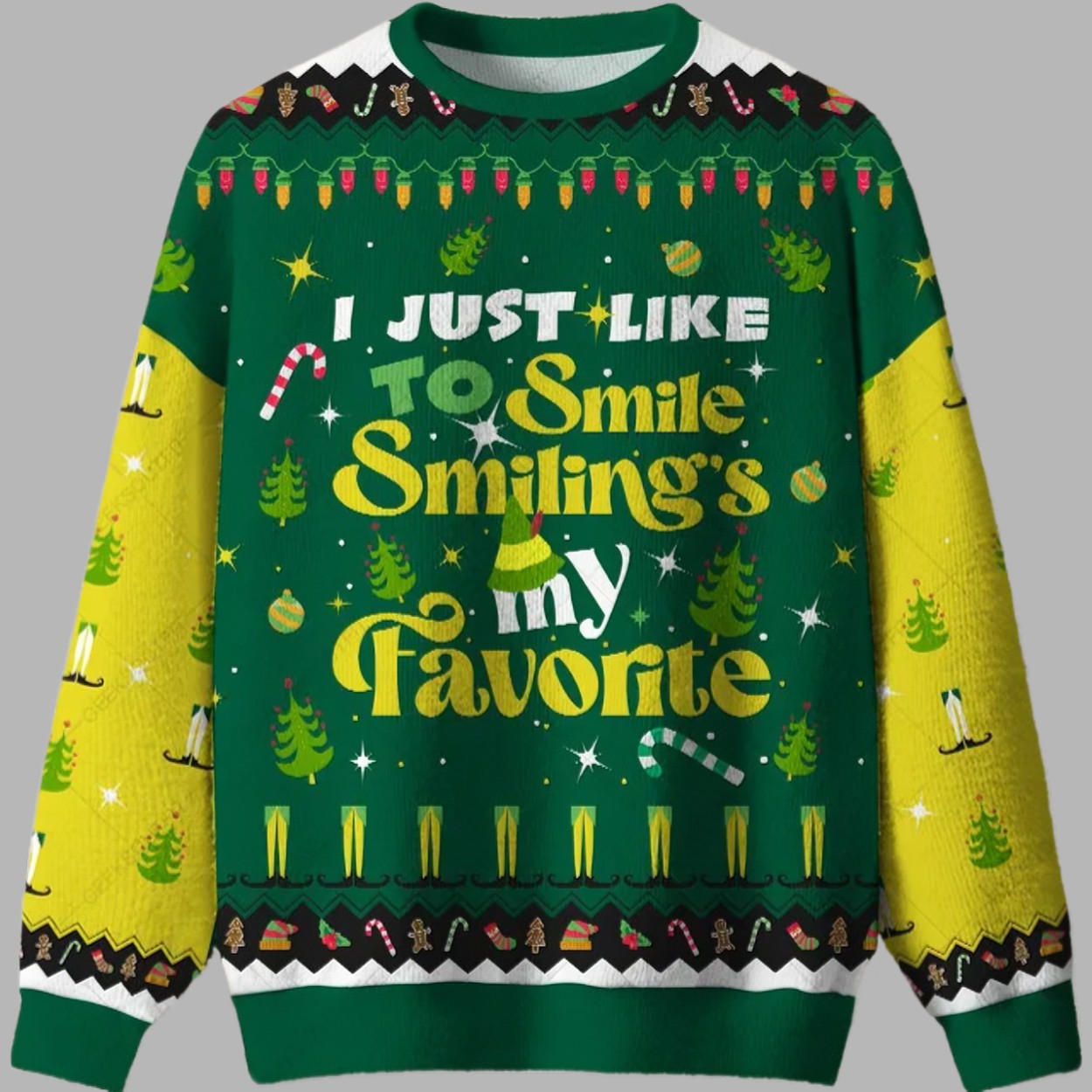 I Just Like To Smile Ugly Christmas Sweater - gullprint.com