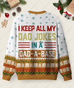 Alternative view of I Keep All My Dad Jokes In A Dad-A-Base Ugly Christmas Fuzzy Fleece Sweatshirt