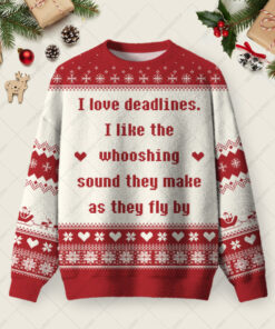 I Love Deadlines Ugly Christmas Fuzzy Fleece Sweatshirt