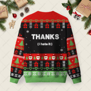 Alternative view of I Need Food Ugly Christmas Fuzzy Fleece Sweatshirt