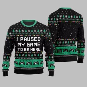 Alternative view of I Paused My Game To Be Here Ugly Sweater Christmas - Grishko.com