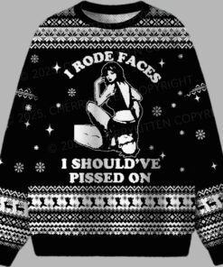 I Rode Faces Ugly Christmas Sweater