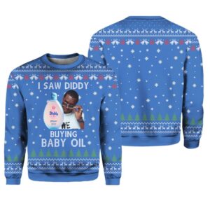 I Saw Diddy Buying Baby Oil Christmas Ugly Sweater - Grishko.com