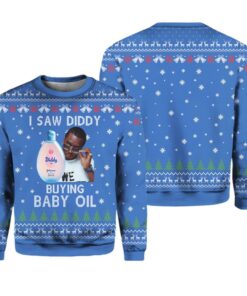 Alternative view of I Saw Diddy Buying Baby Oil Christmas Ugly Sweater 