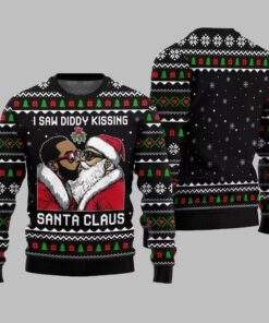 Alternative view of I Saw Diddy Kissing Santa Claus Ugly Sweater Christmas 2025 