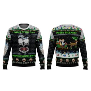 Alternative view of I Turned Myself Into A Christmas Sweater Rick And Morty Ugly Sweater - Grishko.com