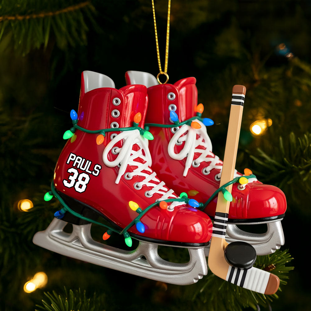 Ice Hockey Skates Ornament - Personalized Gifts For Ice Hockey Lovers 04huti210825 - Image 4