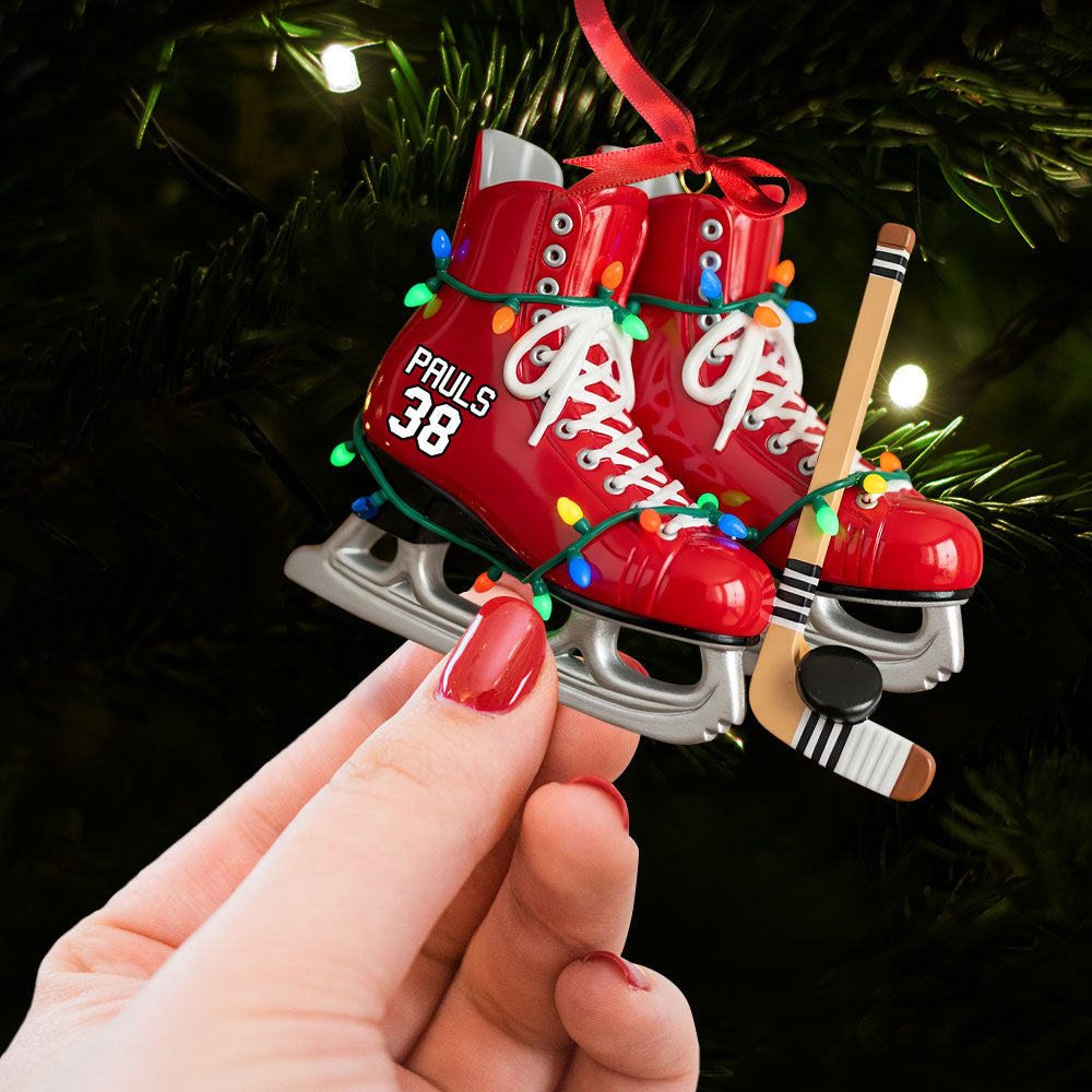 Ice Hockey Skates Ornament - Personalized Gifts For Ice Hockey Lovers 04huti210825 - Image 3